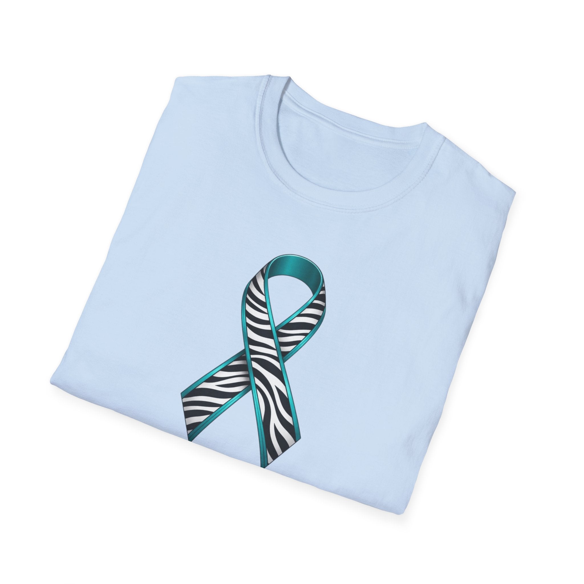 Rare Disease Awareness T-Shirt — Teal Zebra Ribbon "Together We Fight!"