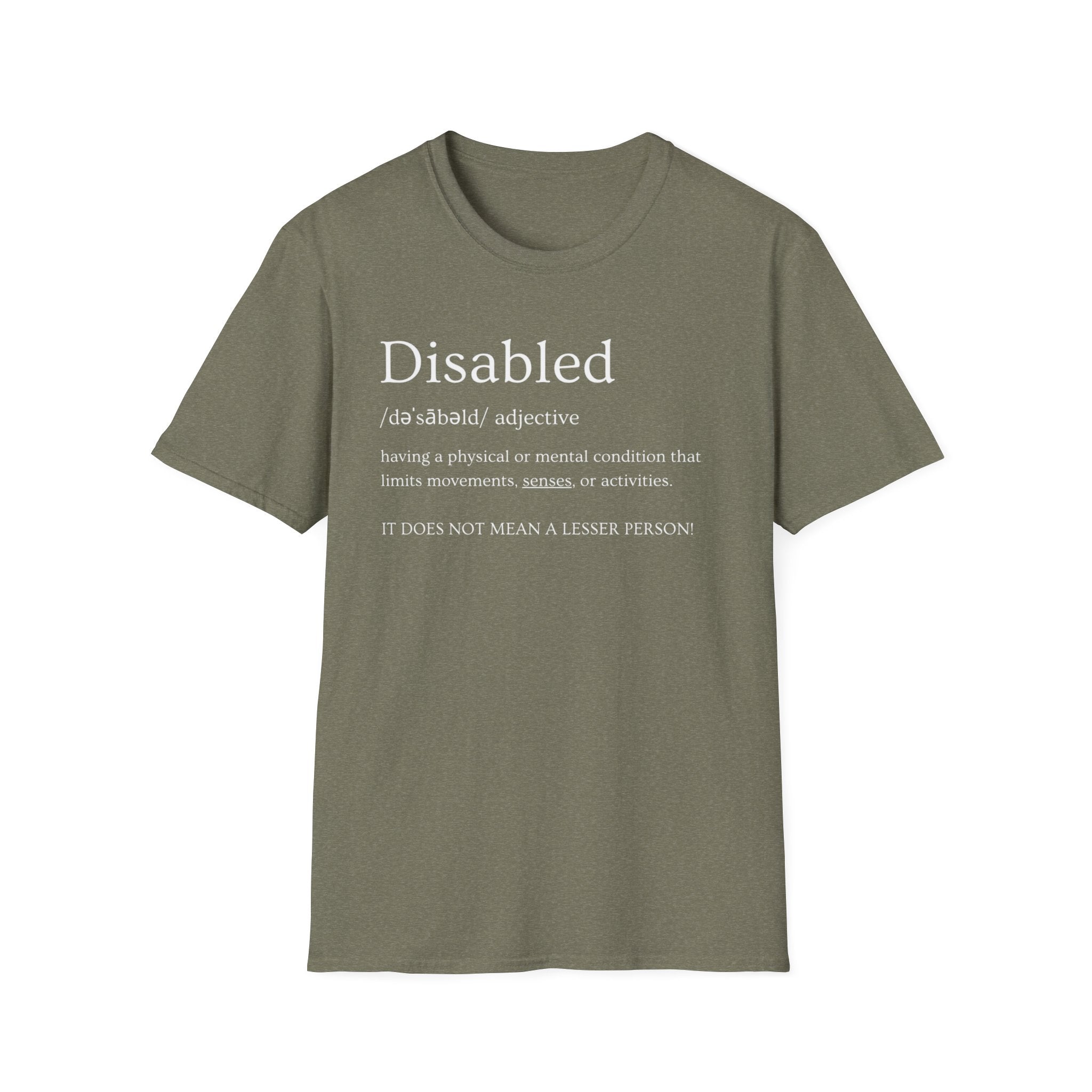Disabled Definition T-Shirt — Disability Pride Awareness Tee