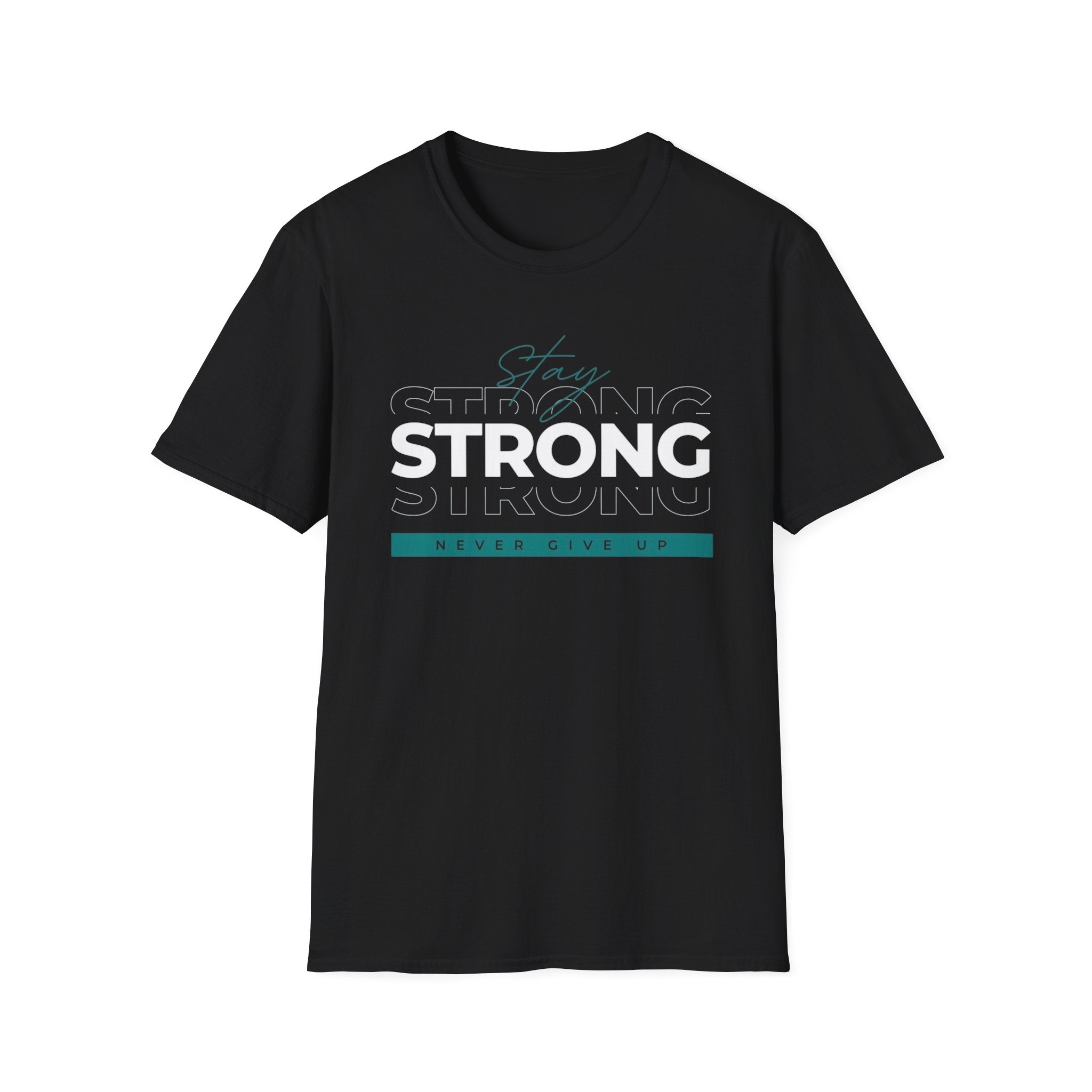 Strong "Never Give Up" T-Shirt — Motivational Fitness Tee