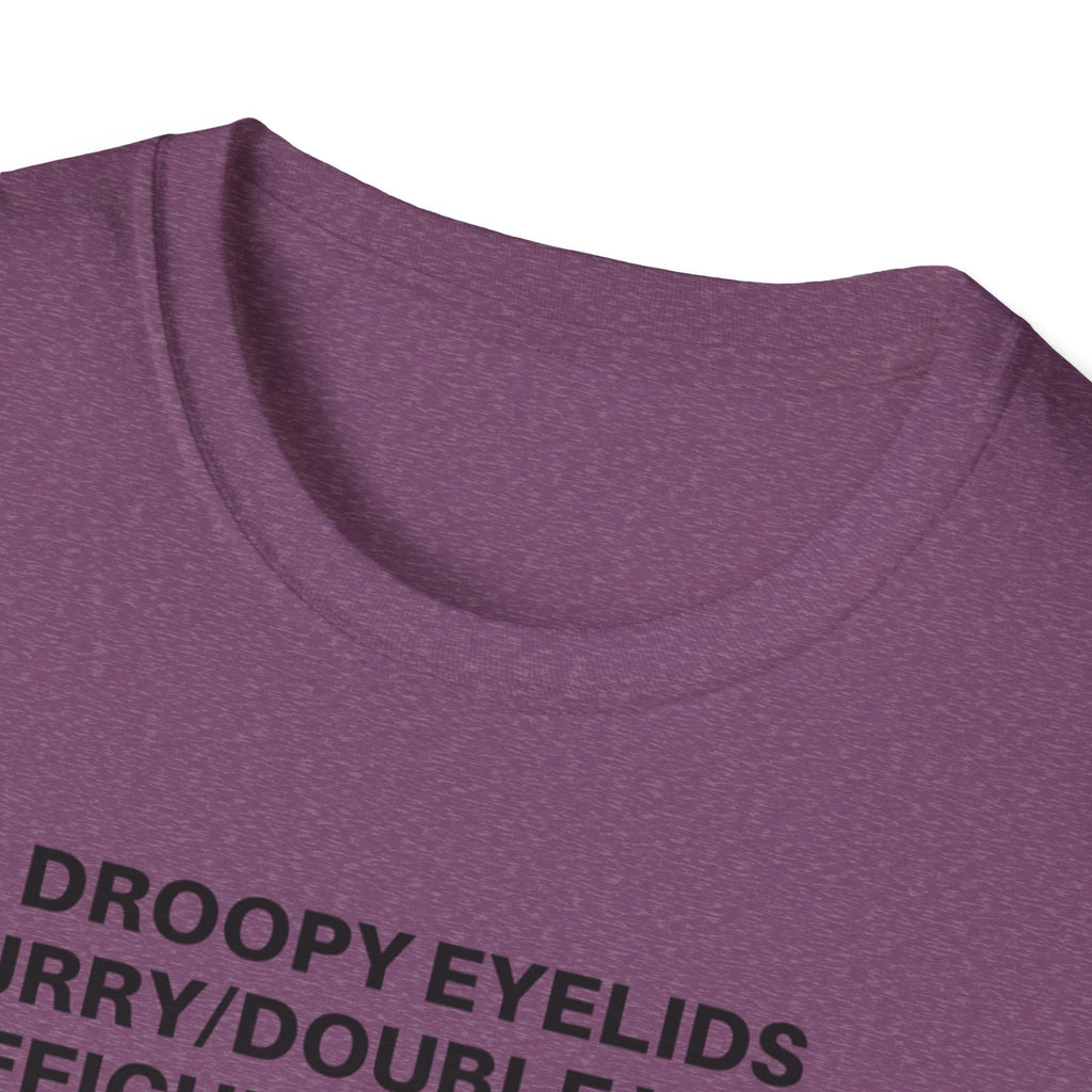 Myasthenia Gravis Awareness T-Shirt — Symptoms List Tee
