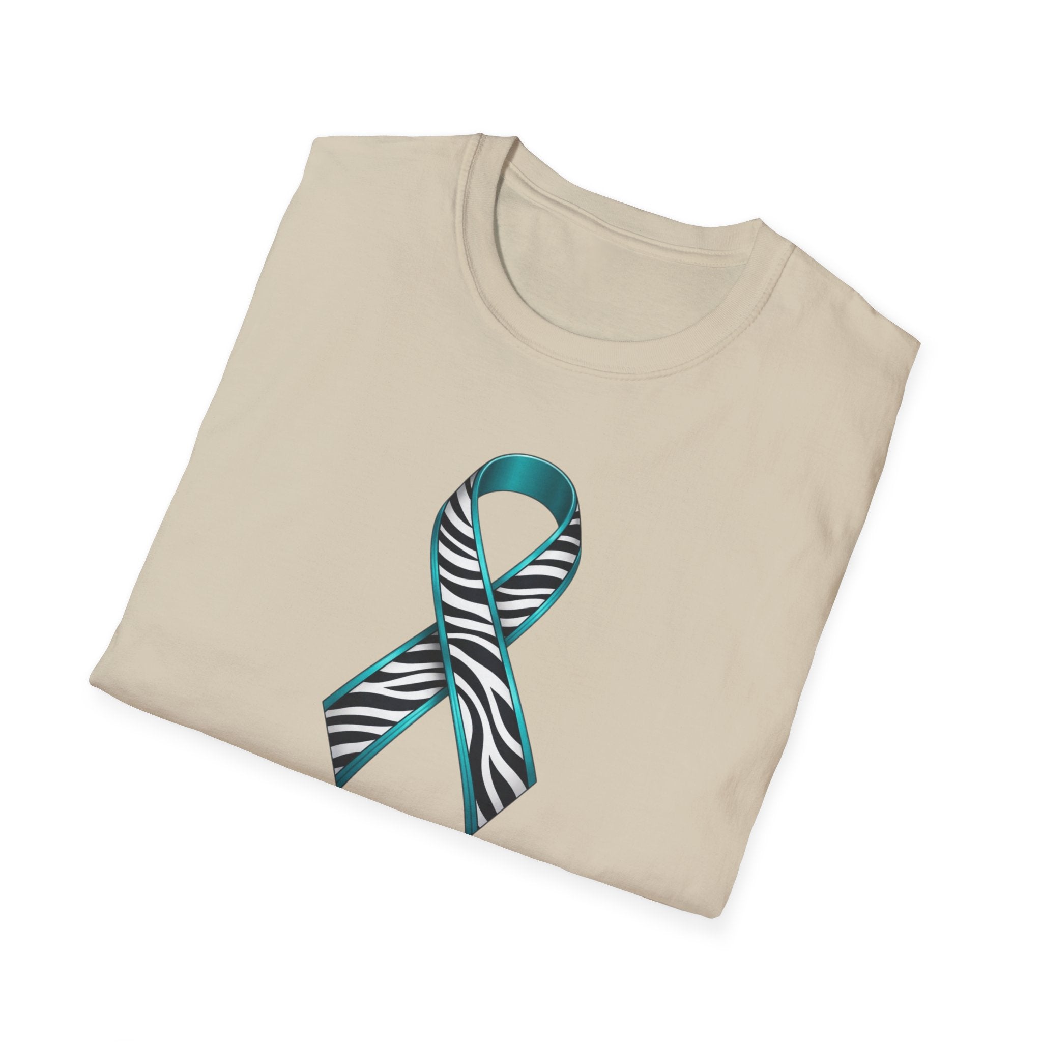 Rare Disease Awareness T-Shirt — Teal Zebra Ribbon "Together We Fight!"