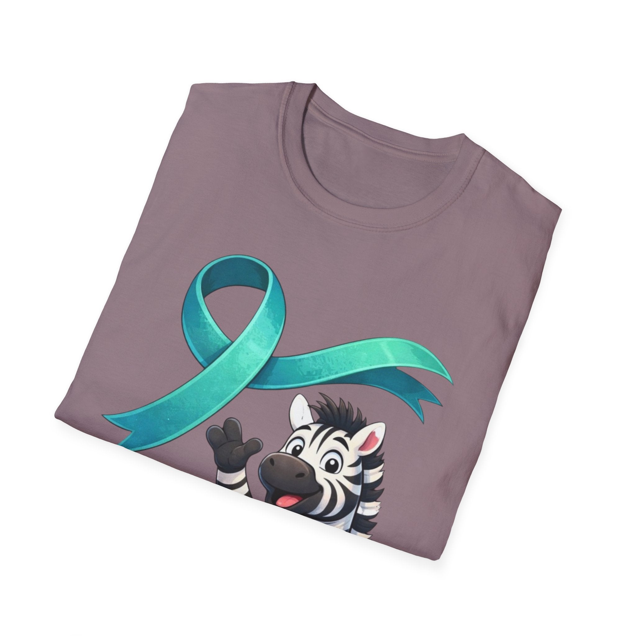 Rare Disease Awareness Zebra T-Shirt — "I Am Rare" Teal Ribbon Shirt