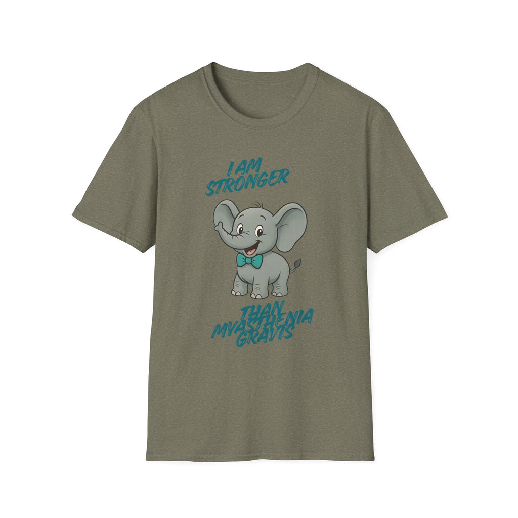 Elephant Strength T-Shirt — "I Am Stronger Than Myasthenia Gravis" Awareness Tee