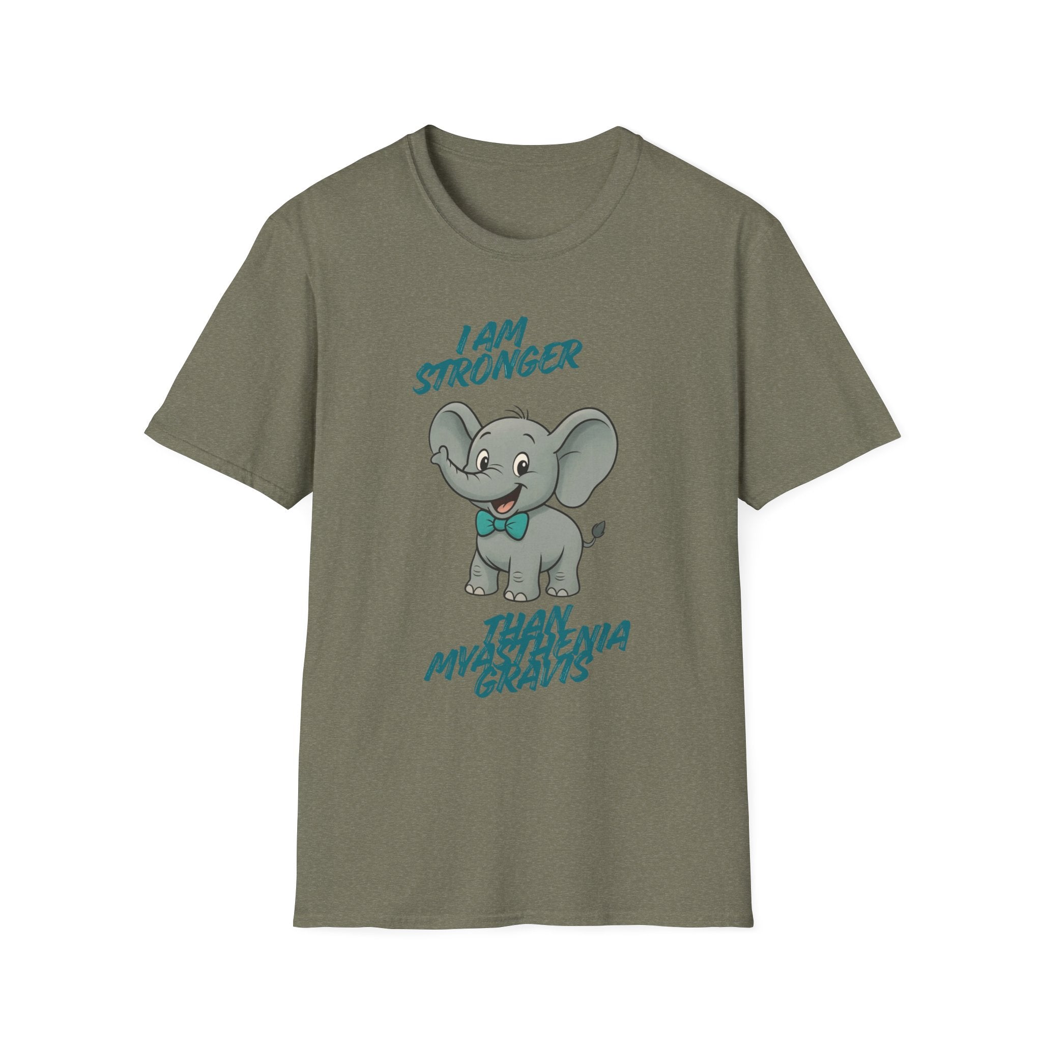 Elephant Strength T-Shirt — "I Am Stronger Than Myasthenia Gravis" Awareness Tee
