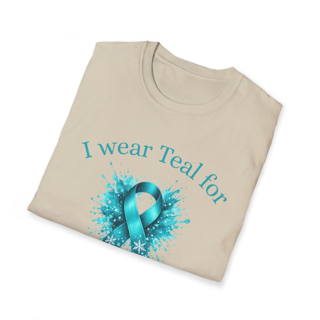 Myasthenia Gravis Awareness Ribbon T-Shirt - "I Wear Teal for My Dad" Support Tee
