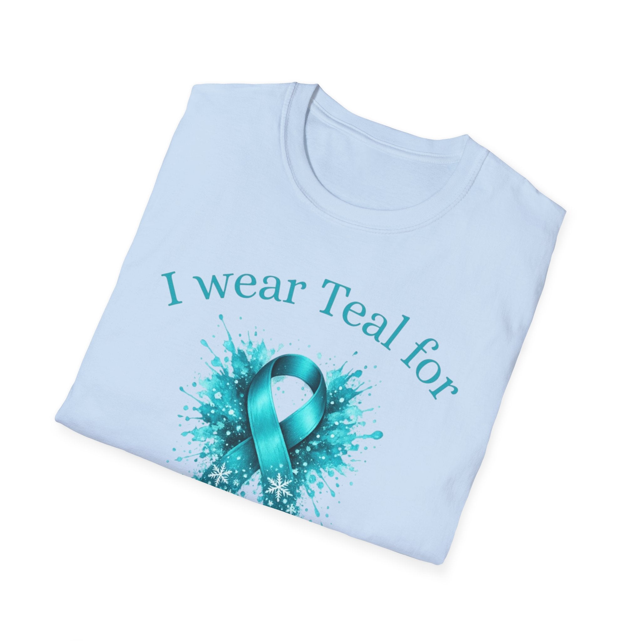 Myasthenia Gravis Awareness Ribbon T-Shirt — "I Wear Teal for My Boyfriend" Support Tee