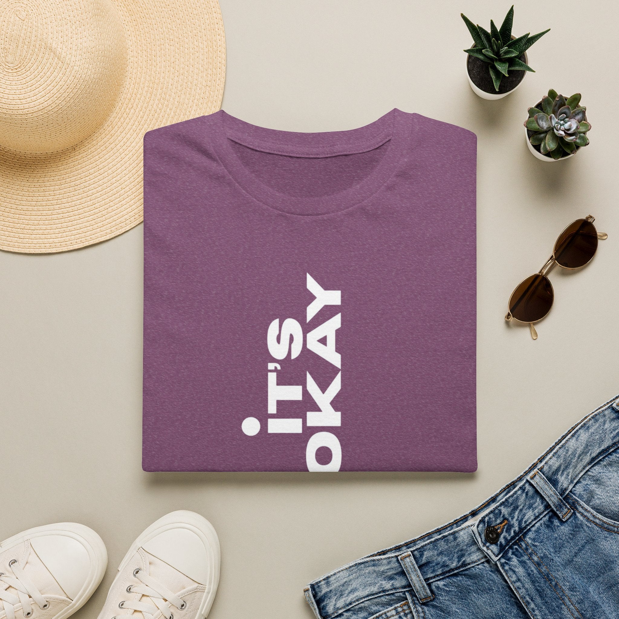 It's Okay Vertical Graphic Tee — Mental Health Awareness T-Shirt