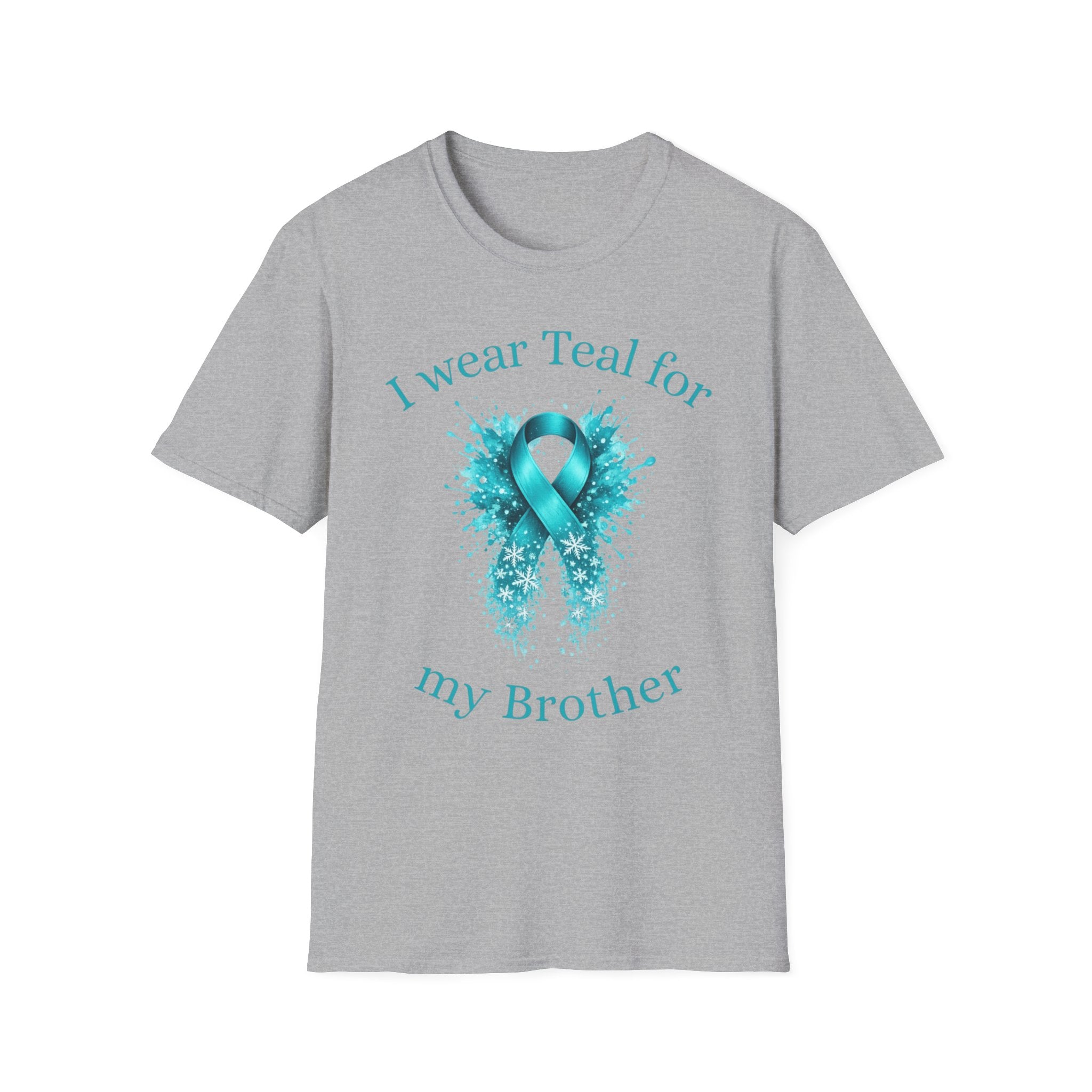 Myasthenia Gravis Awareness T-Shirt — "I Wear Teal for My Brother" Support Ribbon