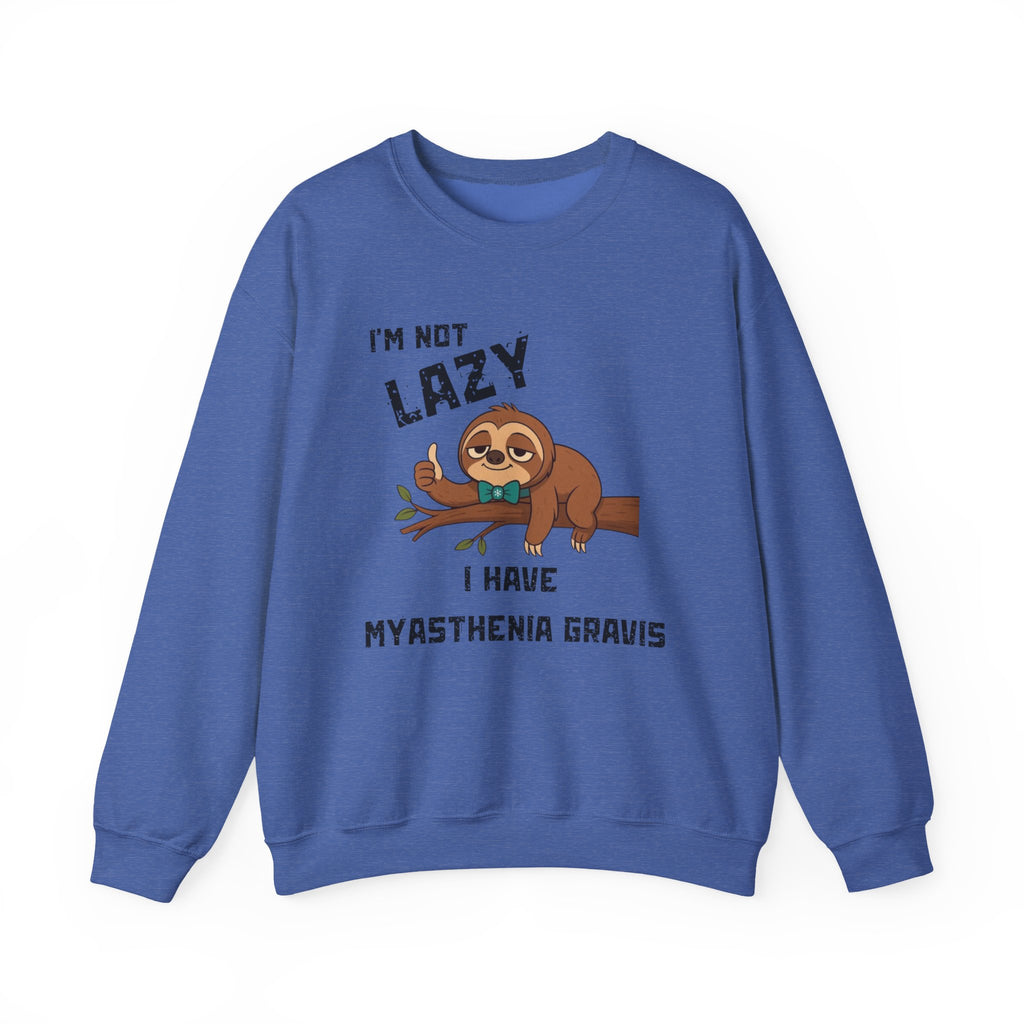 Myasthenia Gravis Awareness Sweatshirt - "I'm Not Lazy" Sloth Support Crewneck