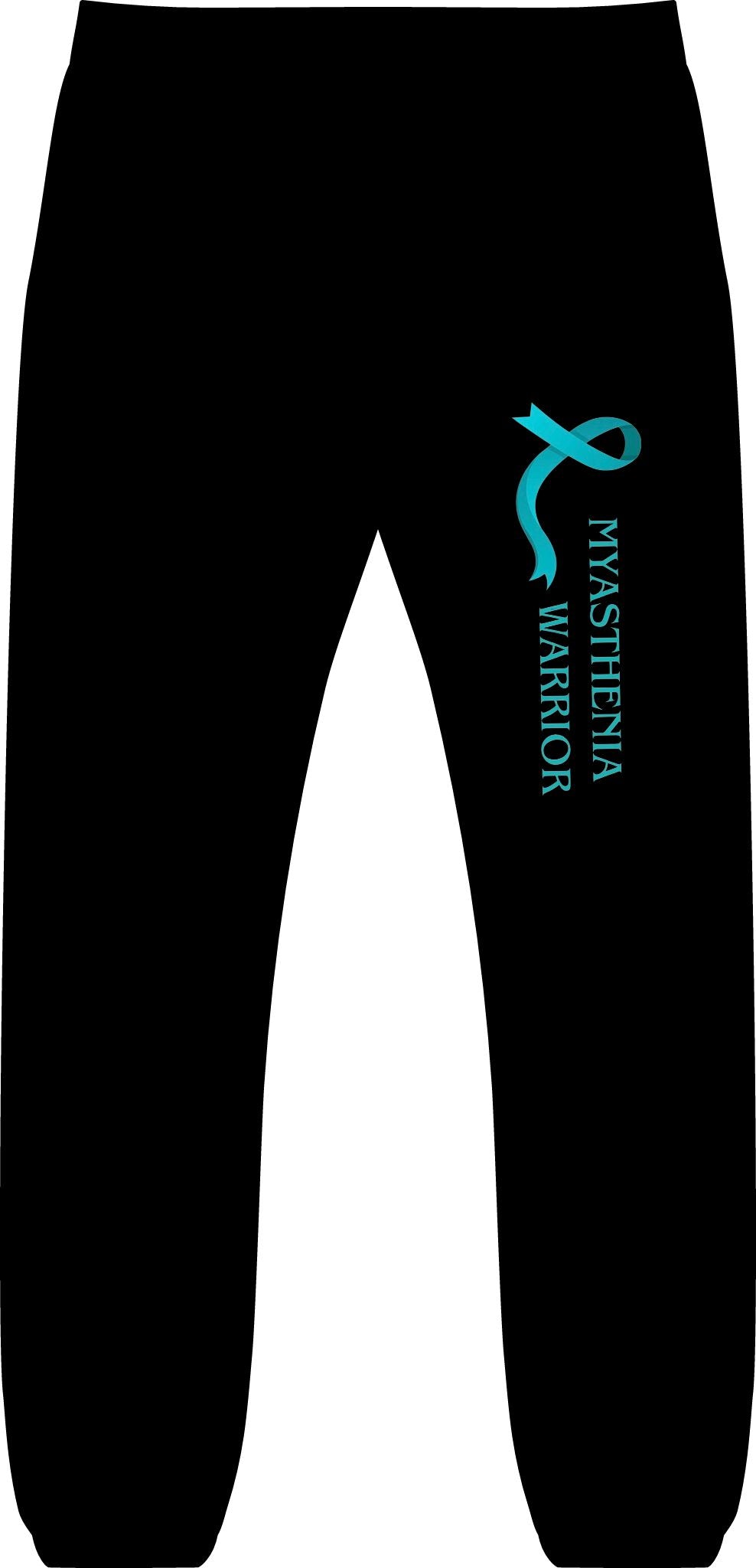 Myasthenia Gravis Warrior Awareness Sweatpants — Teal Ribbon 'Myasthenia Warrior' Joggers
