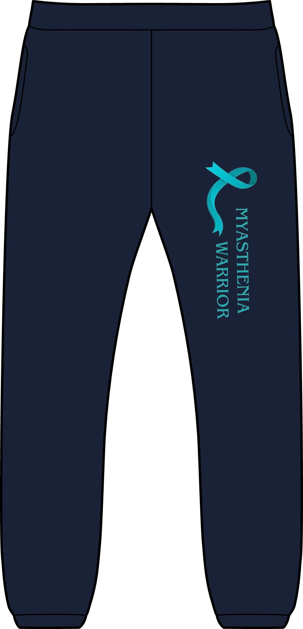 Myasthenia Gravis Warrior Awareness Sweatpants — Teal Ribbon 'Myasthenia Warrior' Joggers