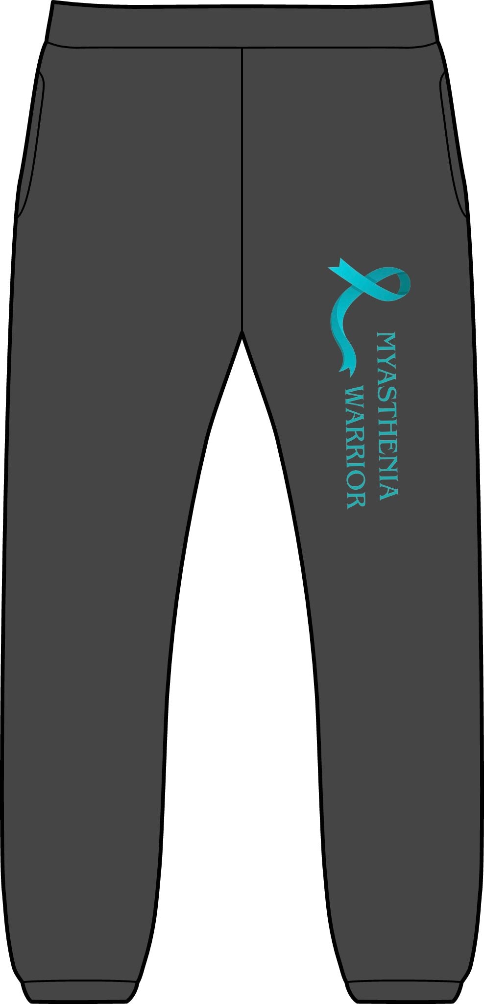 Myasthenia Gravis Warrior Awareness Sweatpants — Teal Ribbon 'Myasthenia Warrior' Joggers