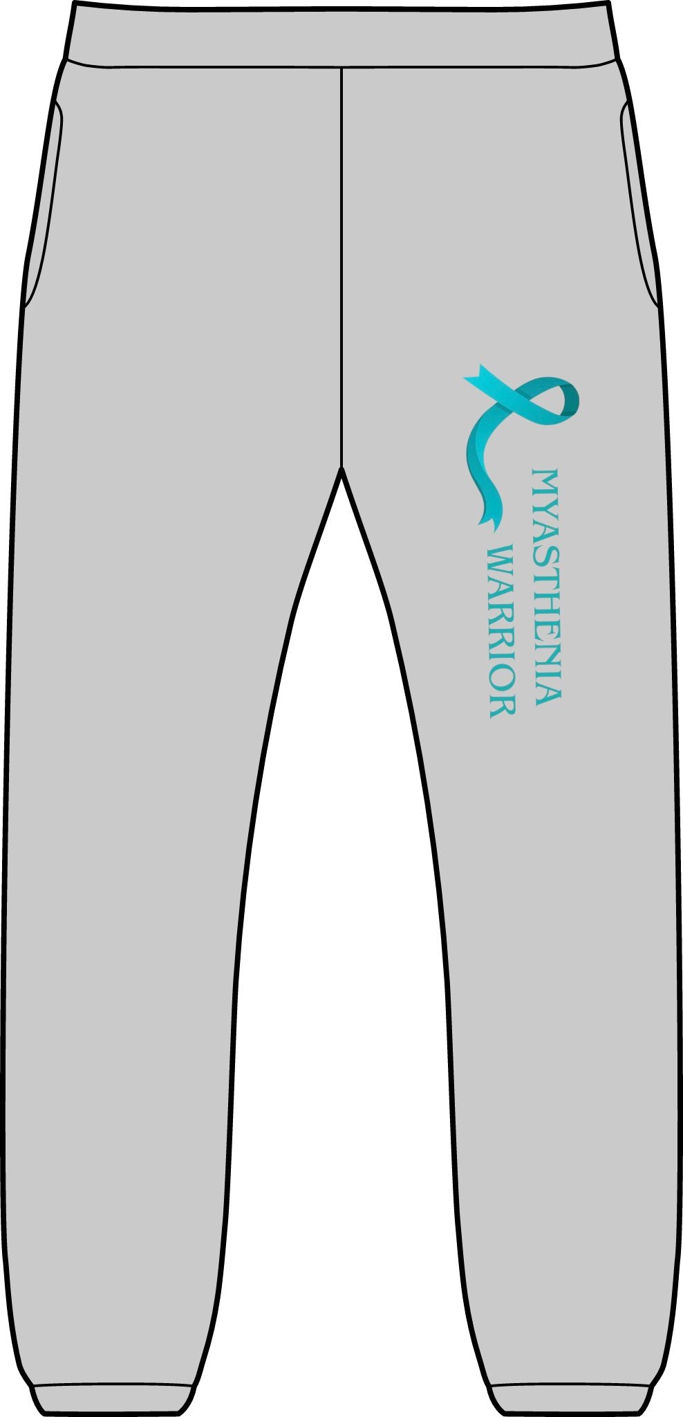 Myasthenia Gravis Warrior Awareness Sweatpants — Teal Ribbon 'Myasthenia Warrior' Joggers