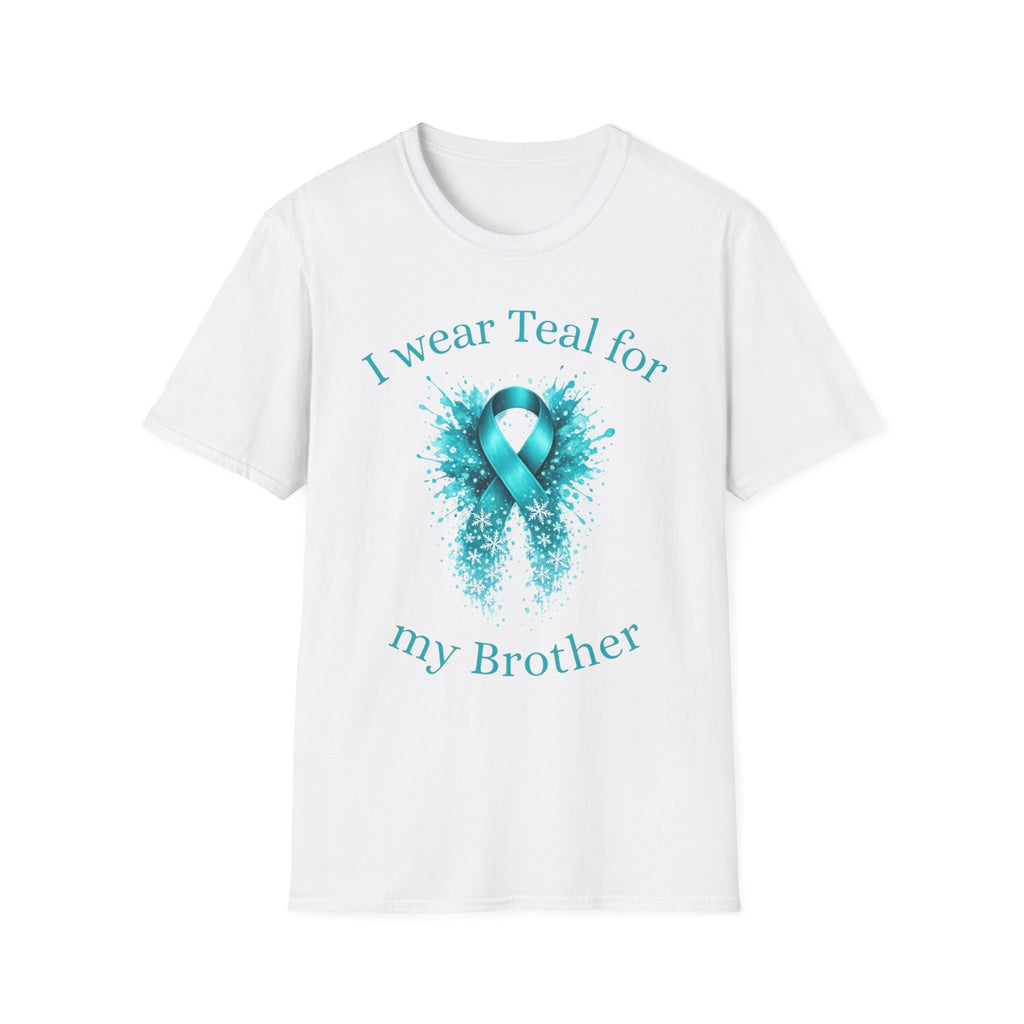 Myasthenia Gravis Awareness T-Shirt — "I Wear Teal for My Brother" Support Ribbon