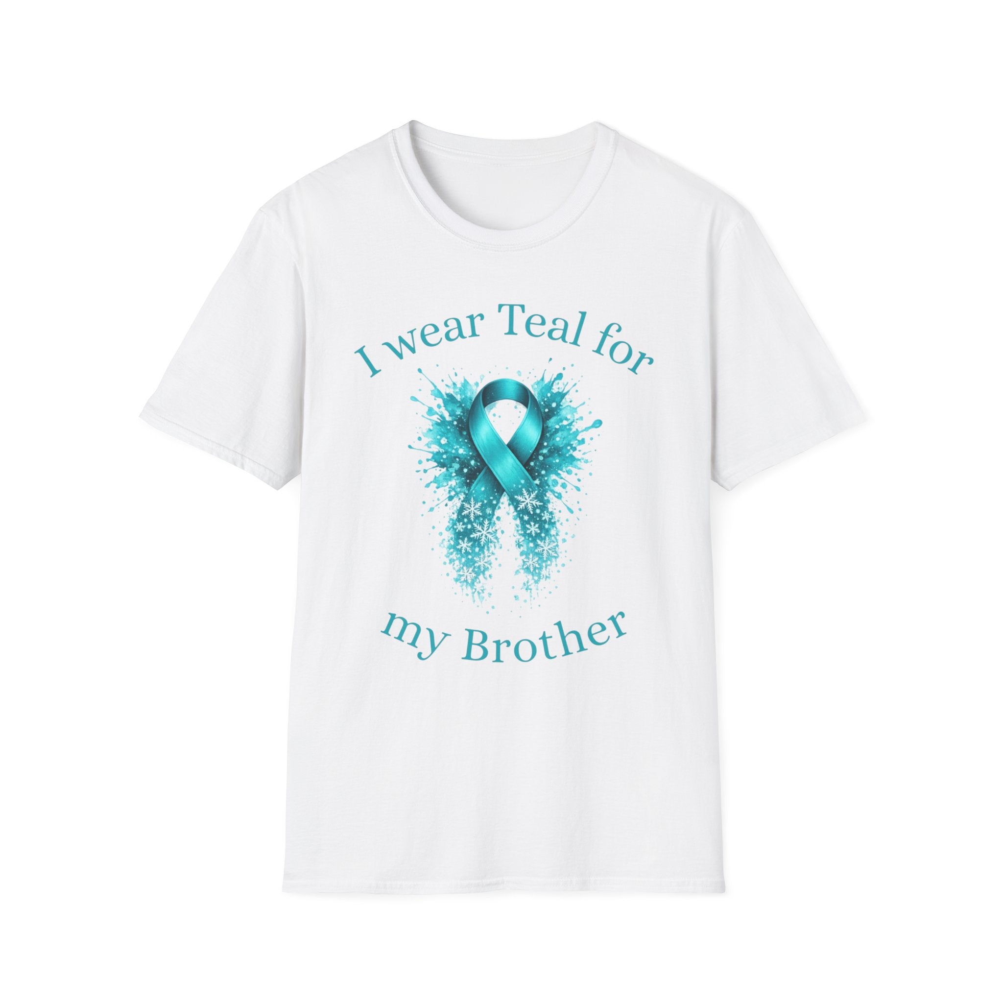 Myasthenia Gravis Awareness T-Shirt — "I Wear Teal for My Brother" Support Ribbon