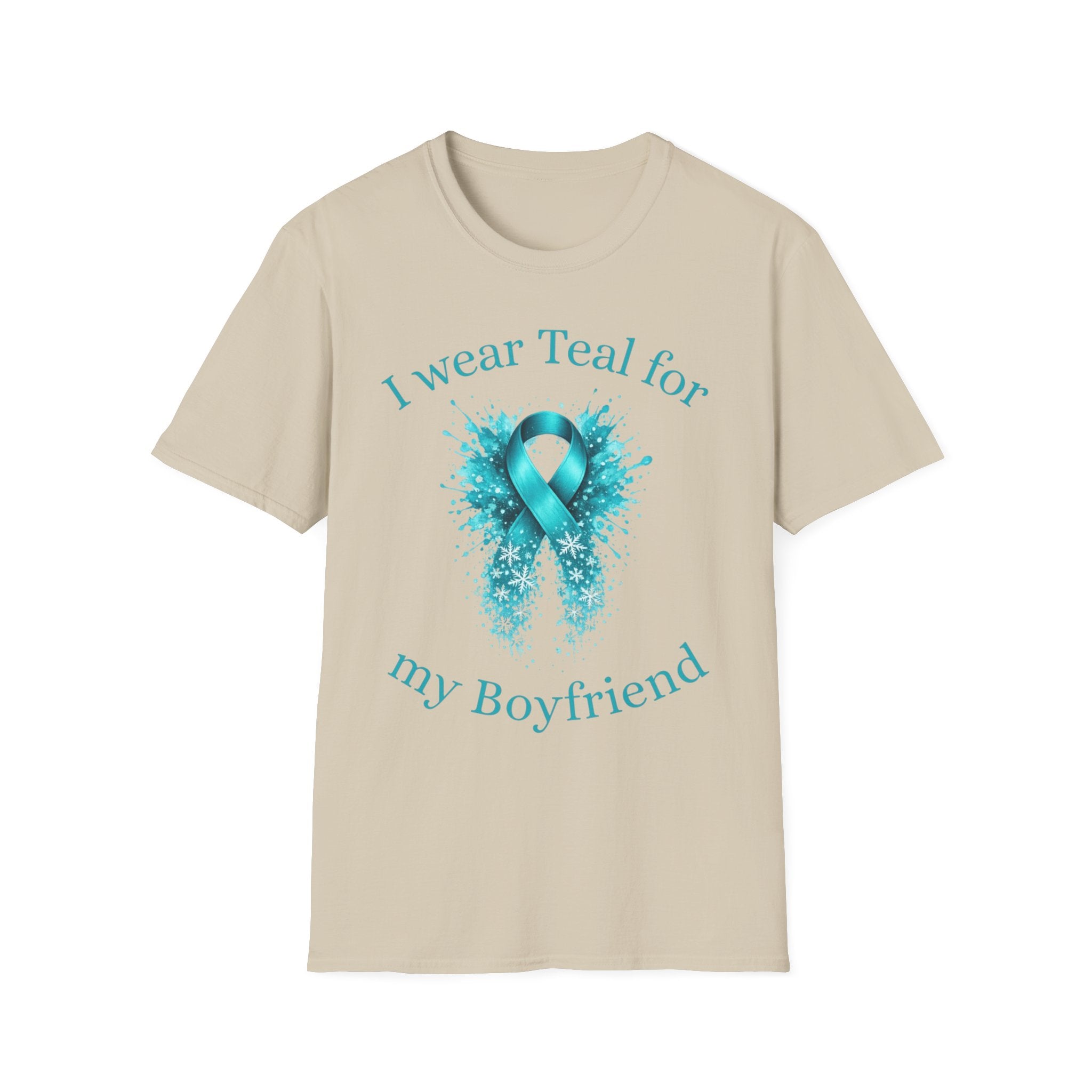Myasthenia Gravis Awareness Ribbon T-Shirt — "I Wear Teal for My Boyfriend" Support Tee