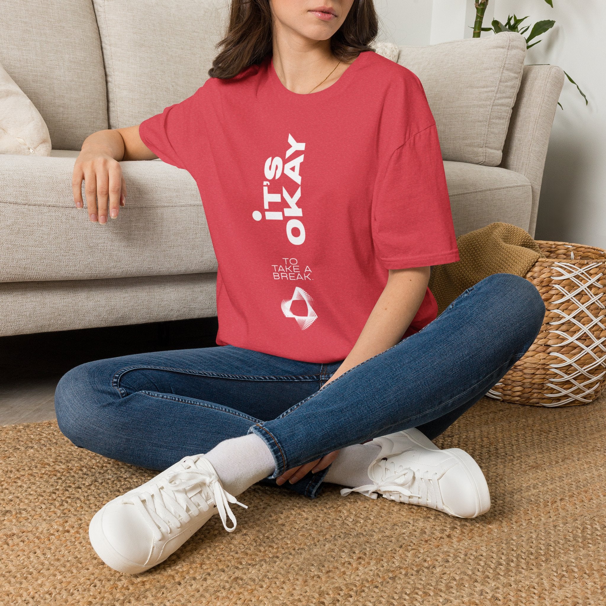 It's Okay Vertical Graphic Tee — Mental Health Awareness T-Shirt