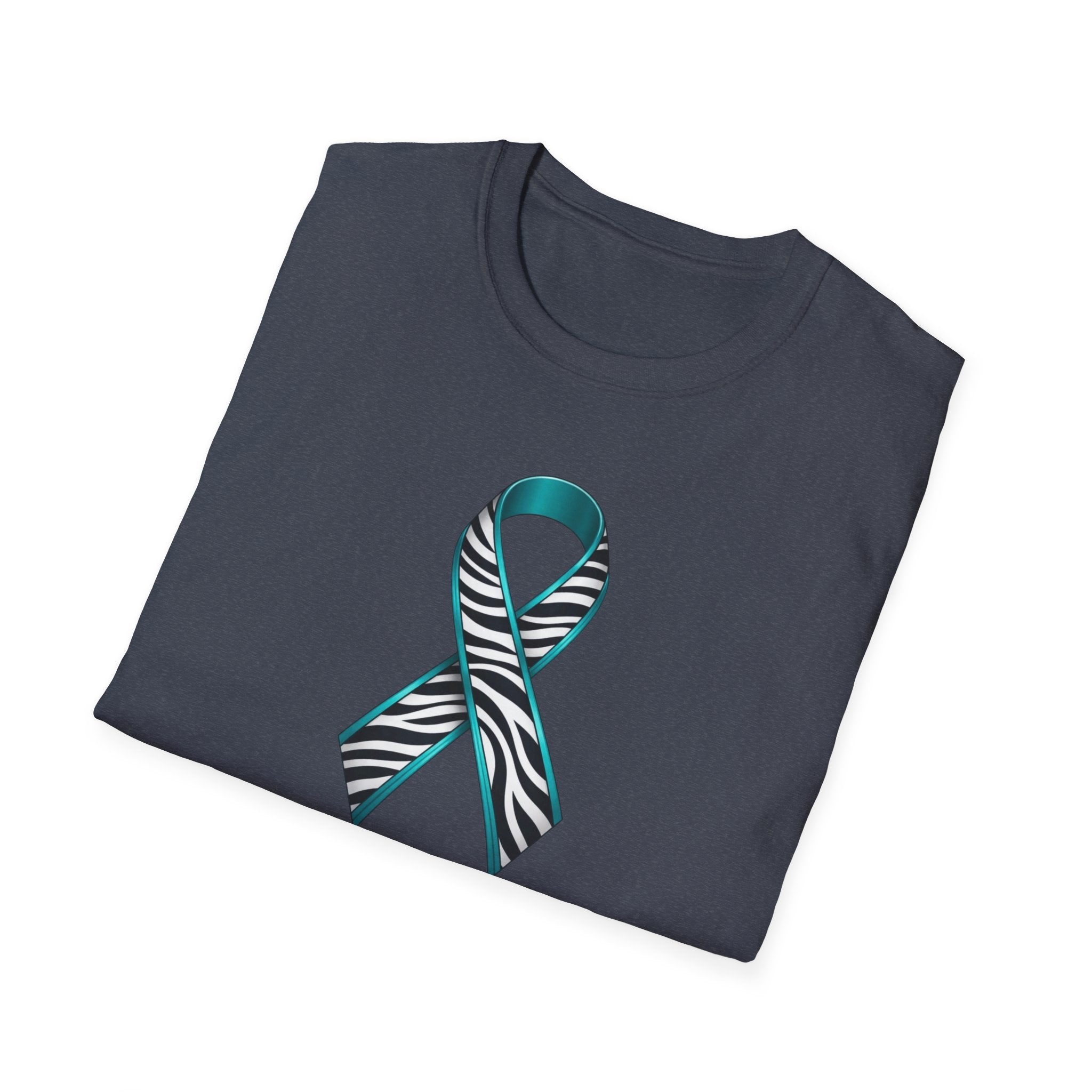 Rare Disease Awareness T-Shirt — Teal Zebra Ribbon "Together We Fight!"