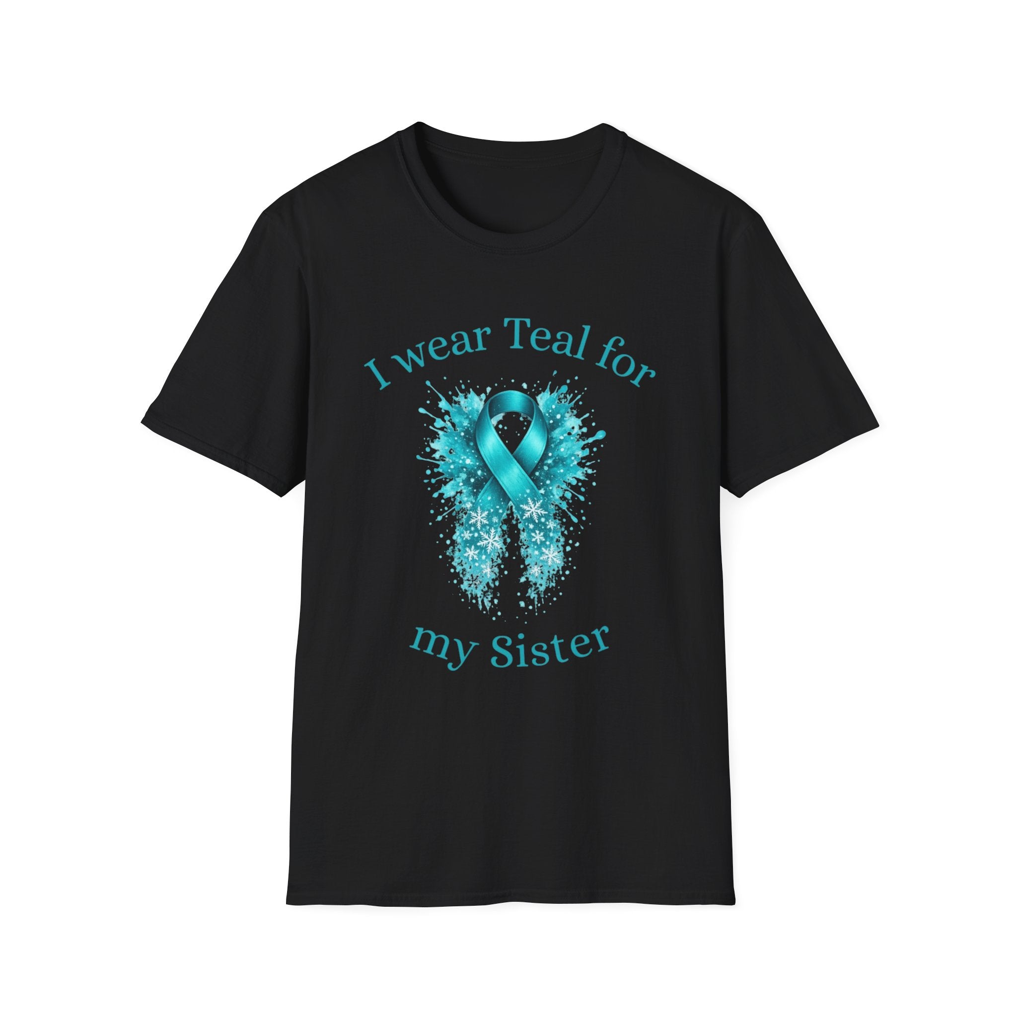 Myasthenia Gravis Awareness T-Shirt — "I Wear Teal for My Sister" Support Ribbon Tee