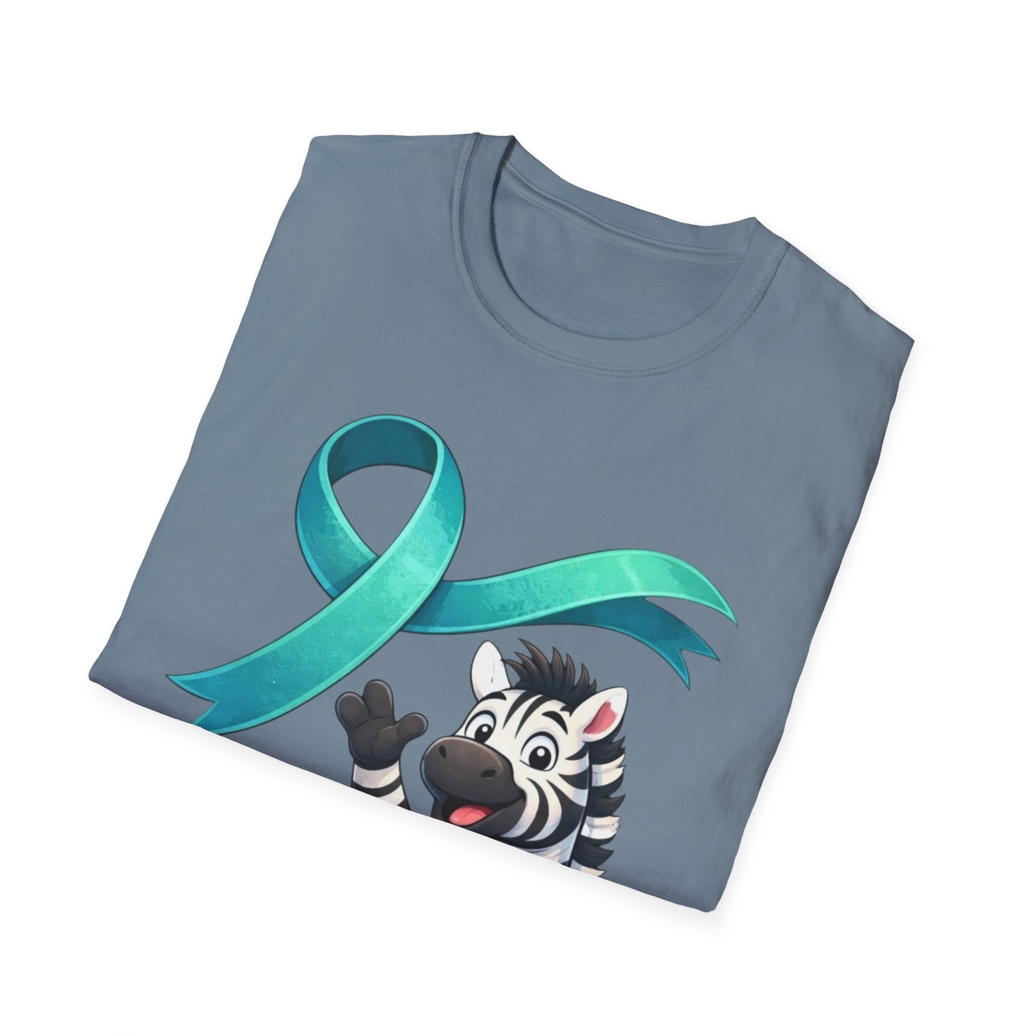 Rare Disease Awareness Zebra T-Shirt — "I Am Rare" Teal Ribbon Shirt