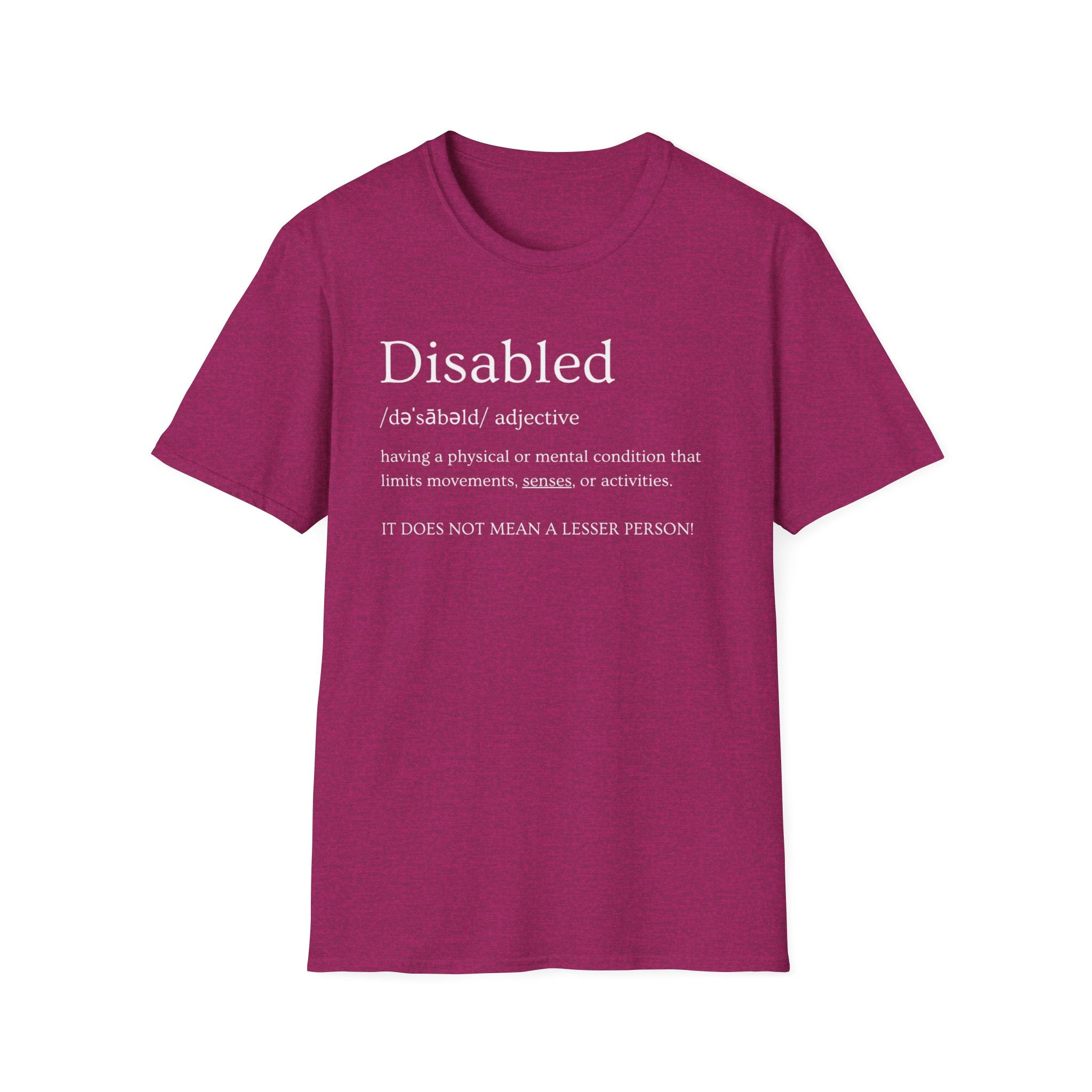 Disabled Definition T-Shirt — Disability Pride Awareness Tee