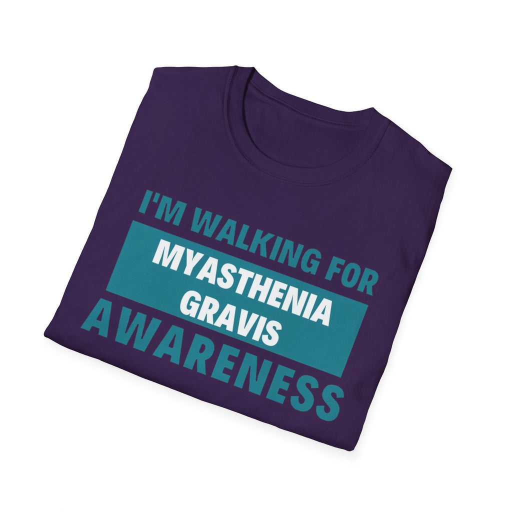Myasthenia Gravis Awareness T-Shirt – "I'm Walking for Myasthenia Gravis Awareness" Fundraiser Tee