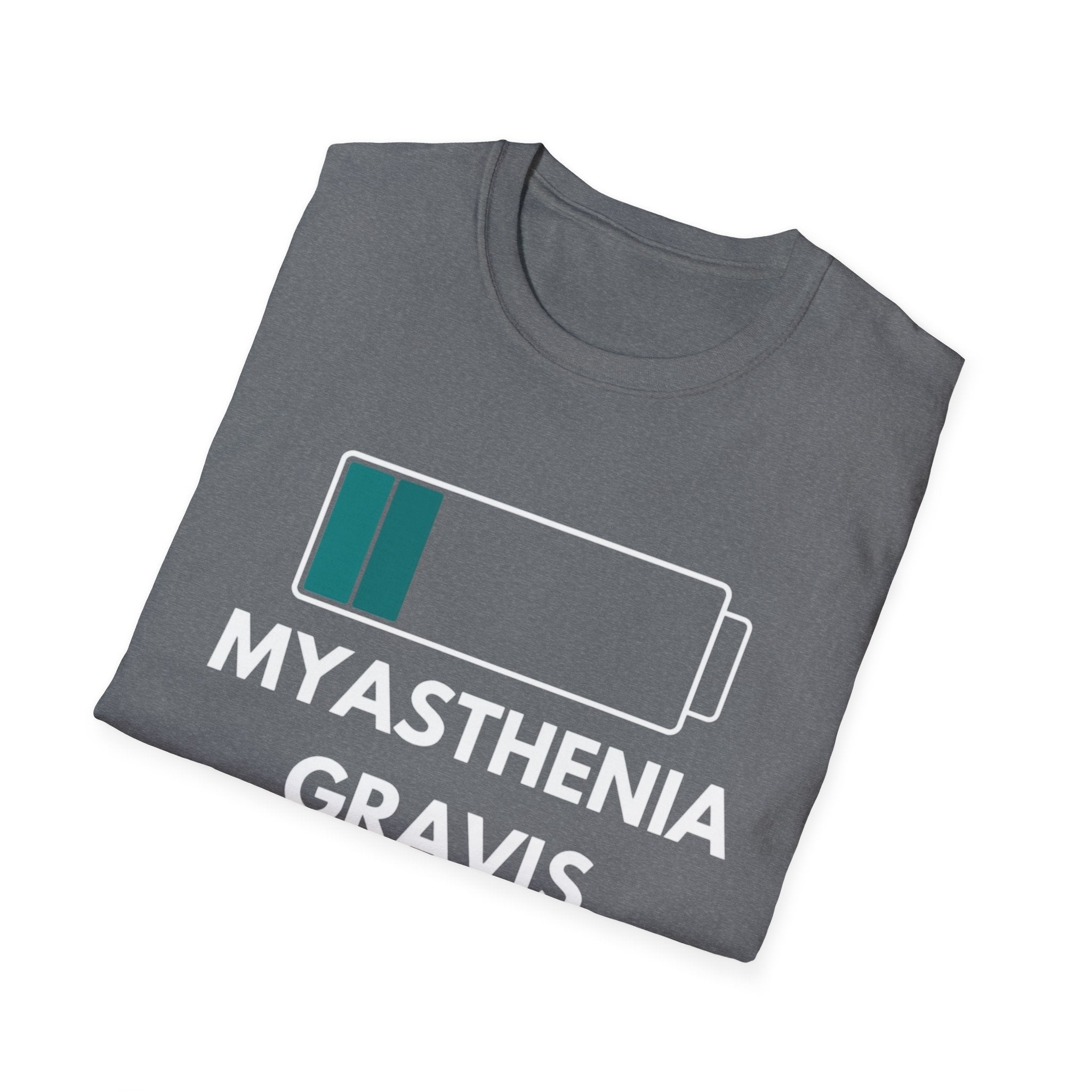 Myasthenia Gravis Awareness T-Shirt — Low Battery Graphic