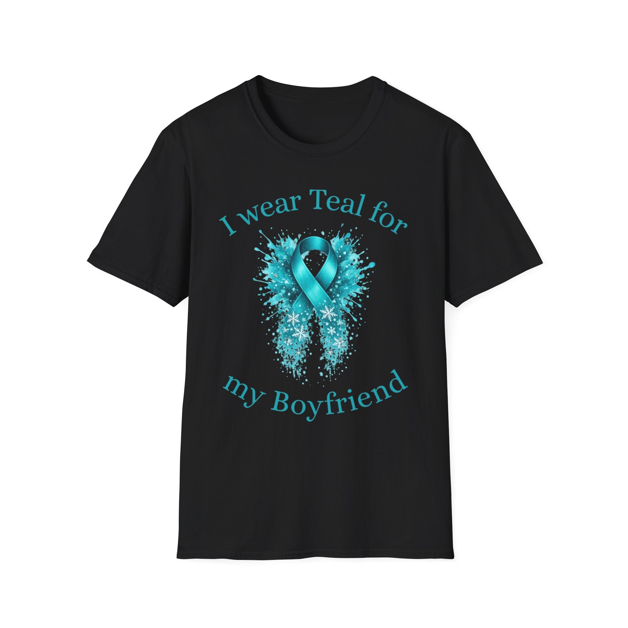 Myasthenia Gravis Awareness Ribbon T-Shirt — "I Wear Teal for My Boyfriend" Support Tee