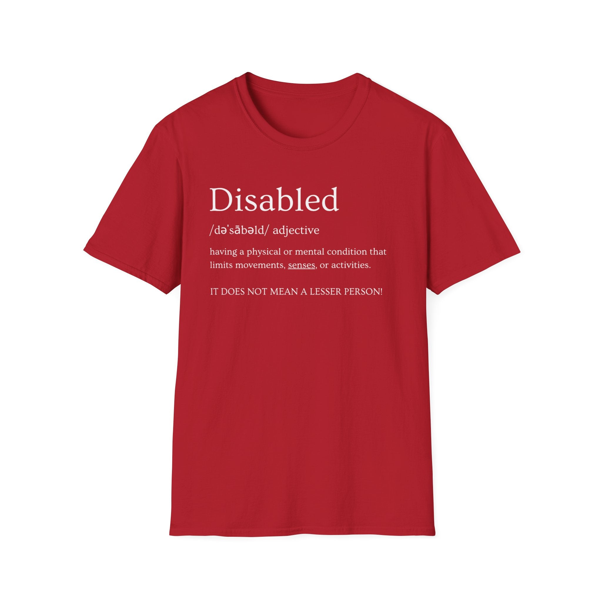 Disabled Definition T-Shirt — Disability Pride Awareness Tee