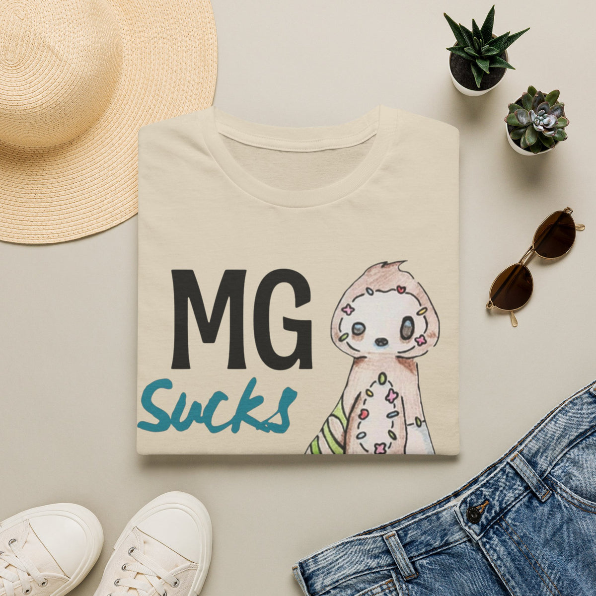 MG Sucks Sloth T-Shirt — Chronic Illness Awareness Tee