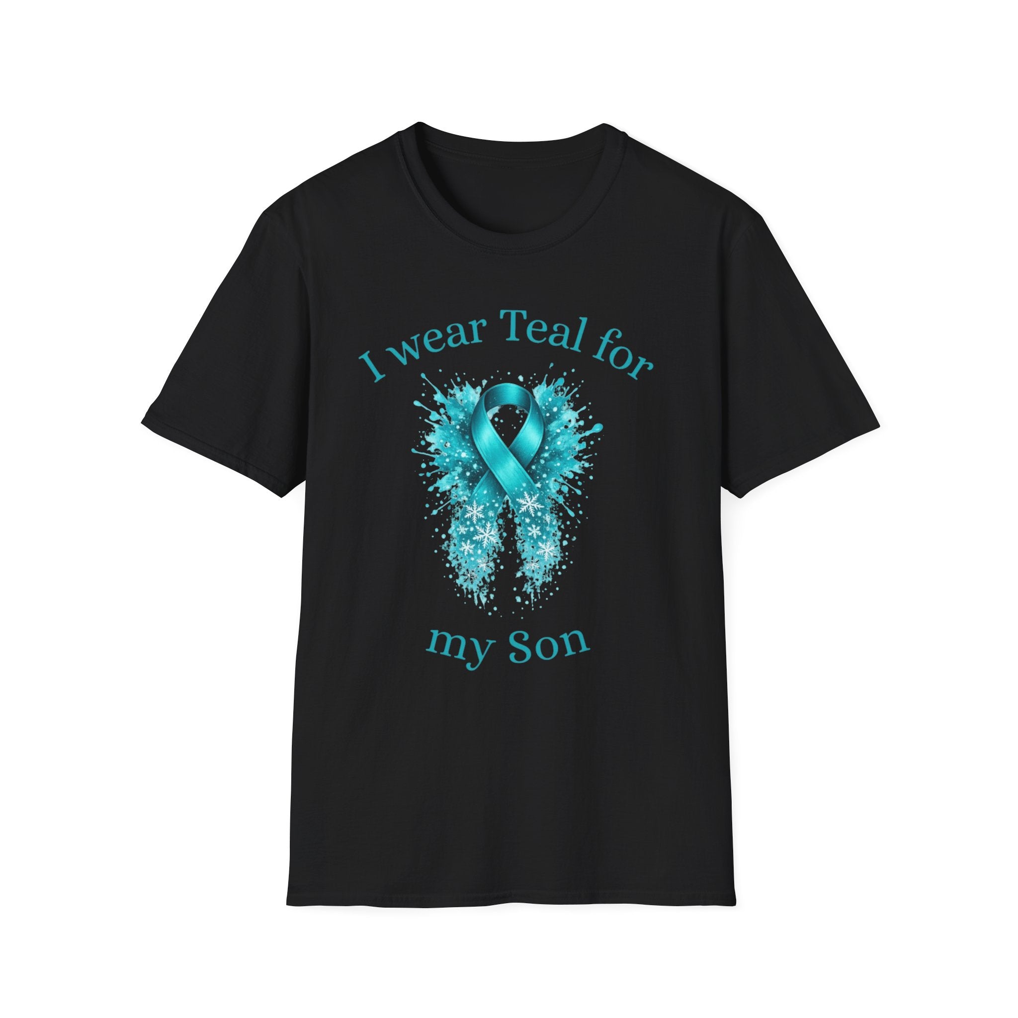 Myasthenia Gravis Awareness Ribbon T-Shirt — "I Wear Teal for My Son" Support Tee