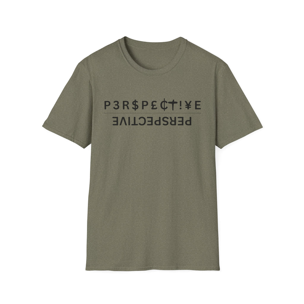 Perspective T-Shirt – Upside-Down "P3RPECT!VE / PERSPECTIVE" Graphic Tee