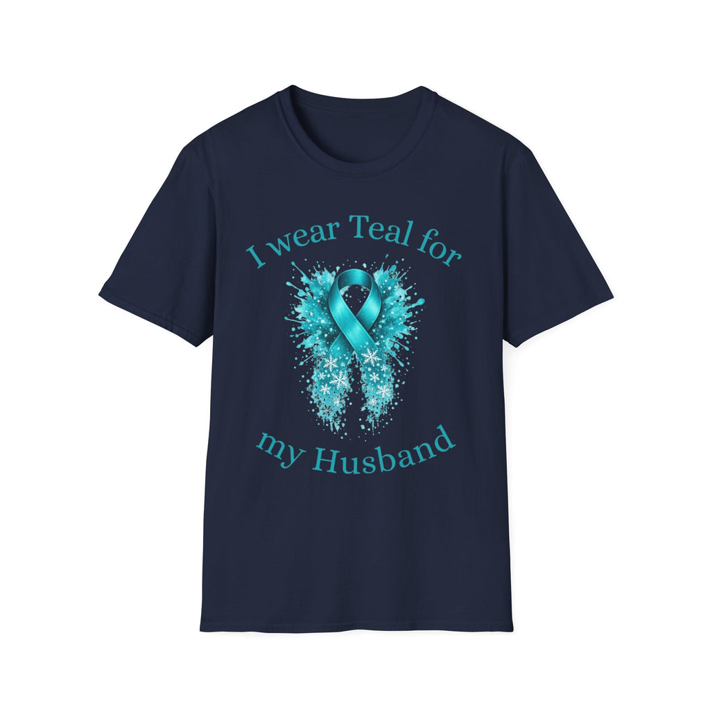 Myasthenia Gravis Awareness T-Shirt — "I Wear Teal For My Husband"