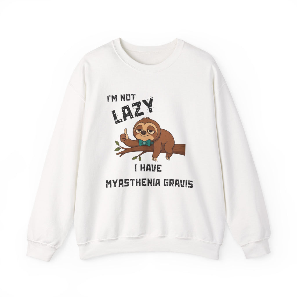 Myasthenia Gravis Awareness Sweatshirt - "I'm Not Lazy" Sloth Support Crewneck
