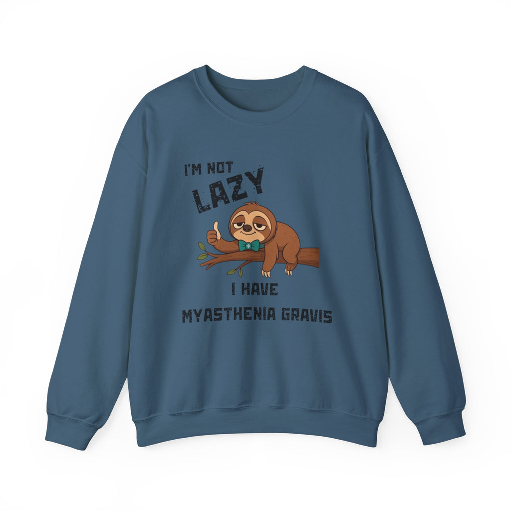 Myasthenia Gravis Awareness Sweatshirt - "I'm Not Lazy" Sloth Support Crewneck